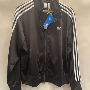 Adidas Firebird Track Top Zip Original Black with White Woman size 2X